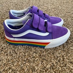 purple rainbow platform vans